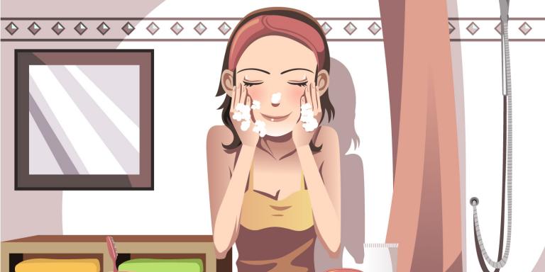 Face Brushing Illustration